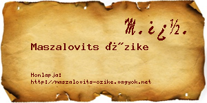 Maszalovits Őzike névjegykártya